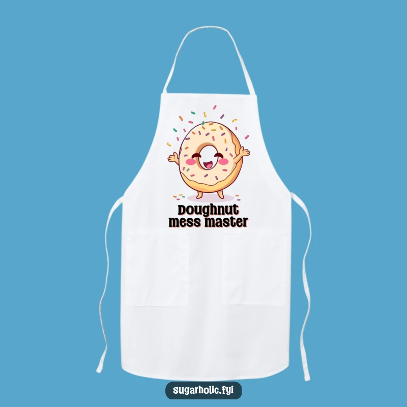 Funny Donut Sprinkle Juggling Apron - Witty Dessert Cooking Accessory