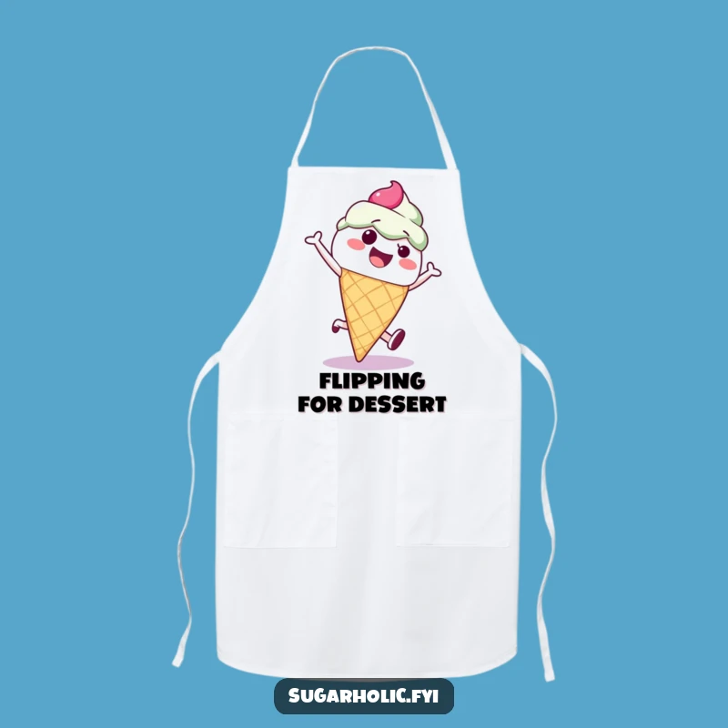 Funny Ice Cream Cone Cartwheel Apron - Kitchen Fun for Dessert Lovers!