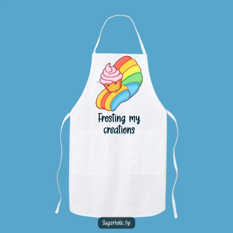 Funny Cupcake Rainbow Apron: Bake with Sweet Joy, Great Funny Gift