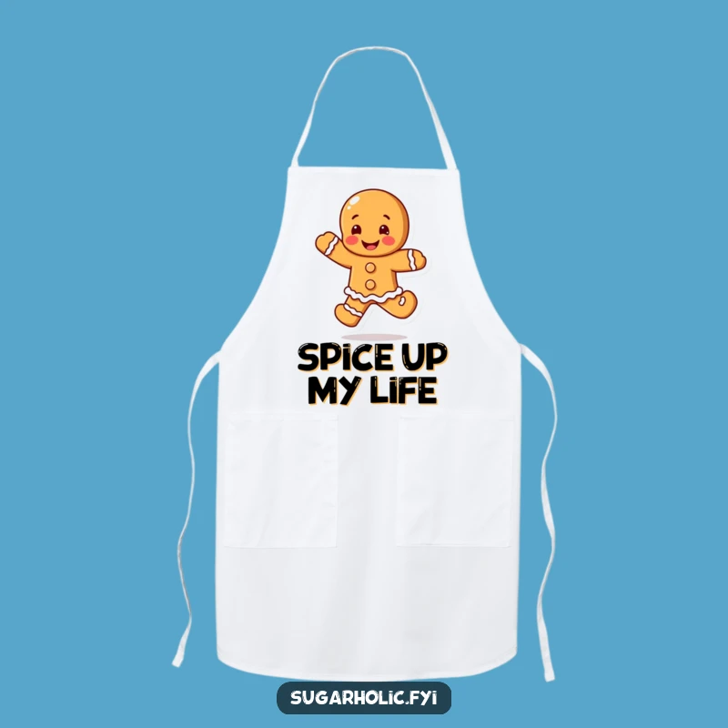 Funny Blushing Gingerbread Man Apron: Happy Leap Fun, Hilarious Kitchen Gift