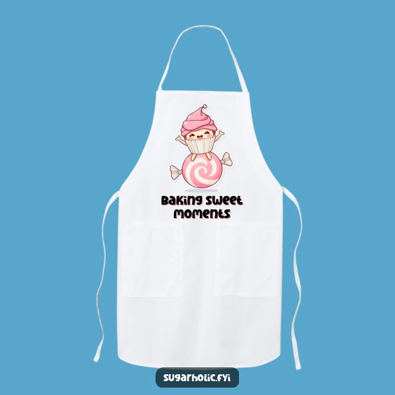 Funny Cupcake Candy Bounce Apron - Joyful Dessert Cooking Accessory