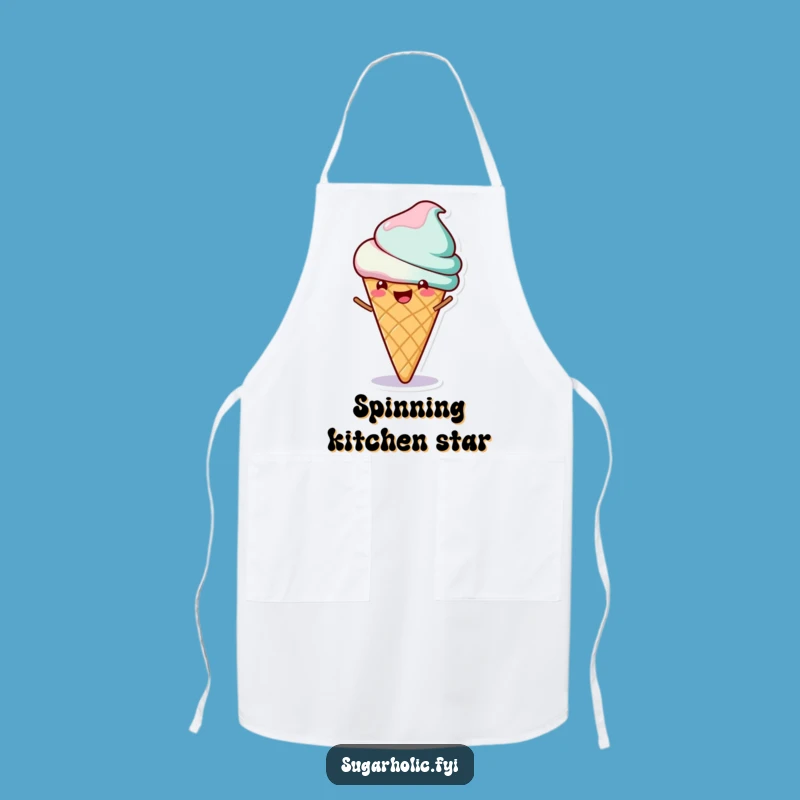 Funny Ice Cream Spin Apron: Bake with Sweet Humor