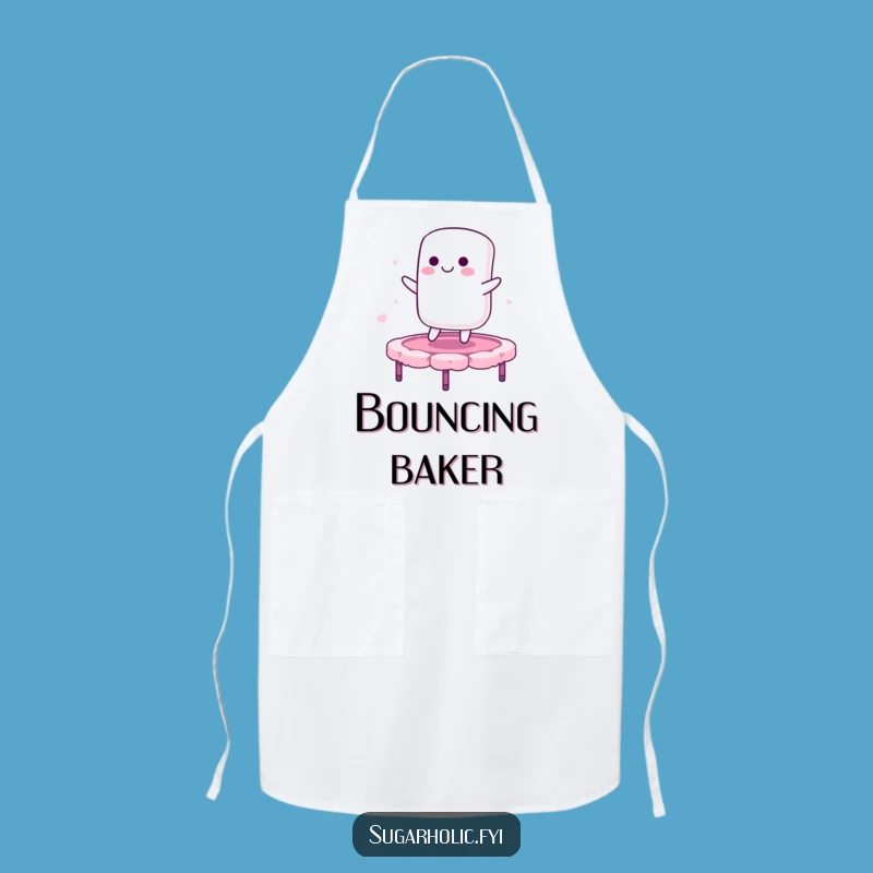 Funny Marshmallow Trampoline Apron - Cook Up Sweet & Bouncy Fun