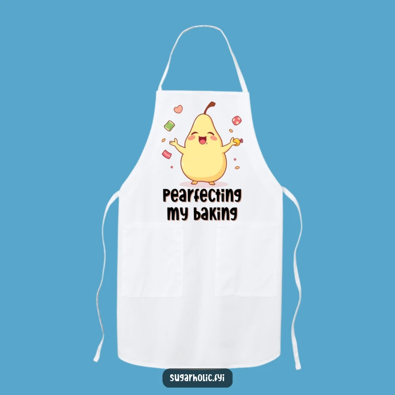 Funny Laughing Pear Apron - Cartoon Fruit Kitchen Wear for Sweet Chefs