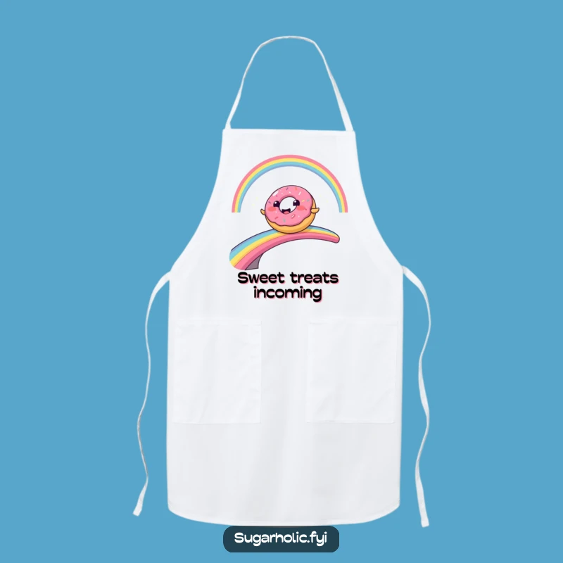Funny Donut Rainbow Slide Apron: Kitchen Fun for Bakers & Chefs
