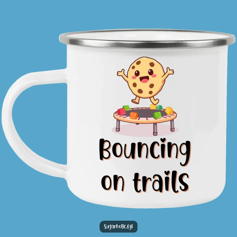 Funny Cookie Trampoline Camping Mug: Enjoy Bouncy Fun Outdoors, Perfect Funny Gift
