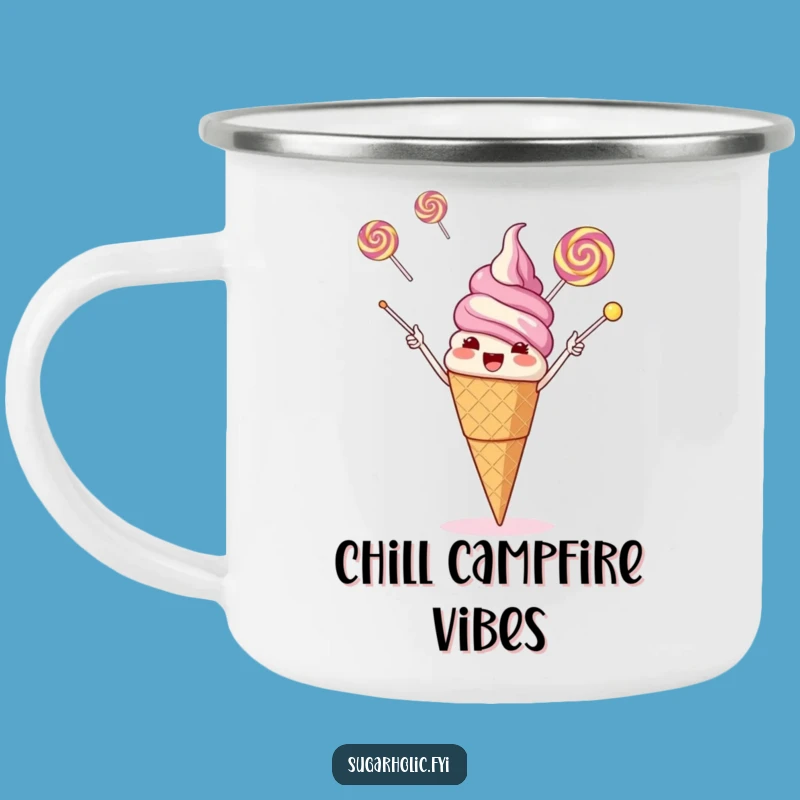 Funny Ice Cream Lollipop Juggling Camping Mug: Sweet Outdoor Fun