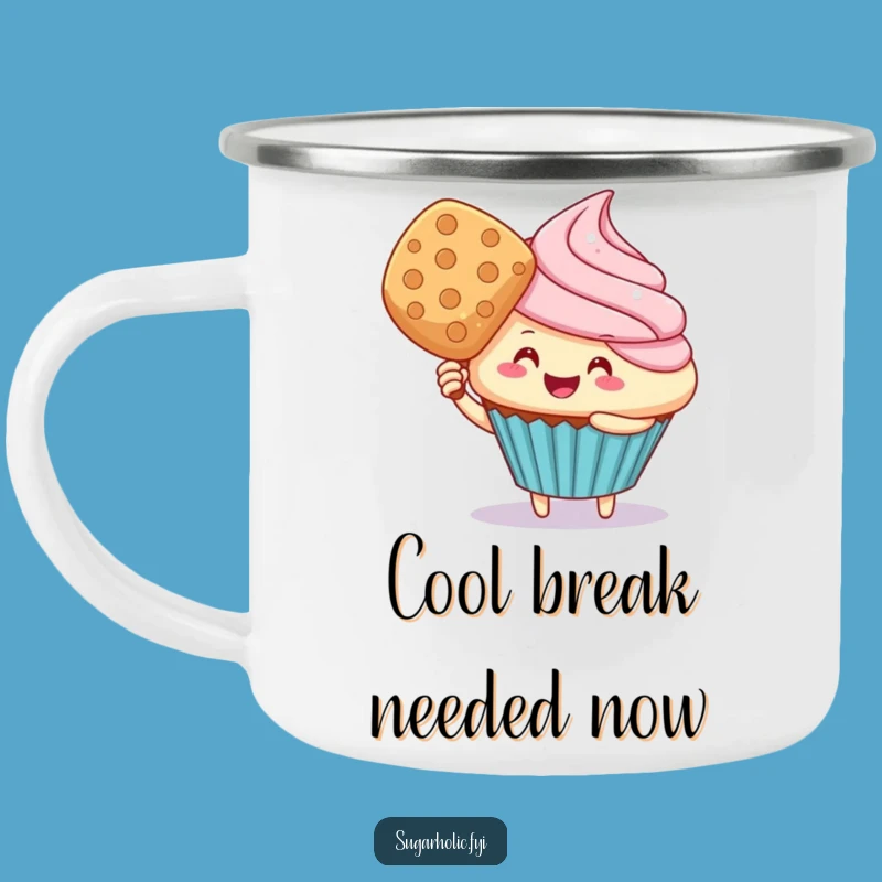 Funny Cupcake Fanning Wafer Camping Mug - Hilarious Outdoor Adventure Drinkware