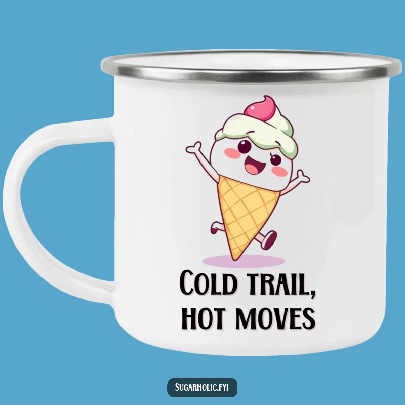 Funny Ice Cream Cone Cartwheel Camping Mug - Adventure Fuel with Humor