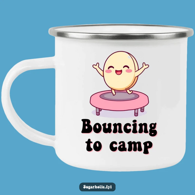 Funny Macaron Jelly Bean Trampoline Camping Mug - Durable & Hilarious Playful Companion