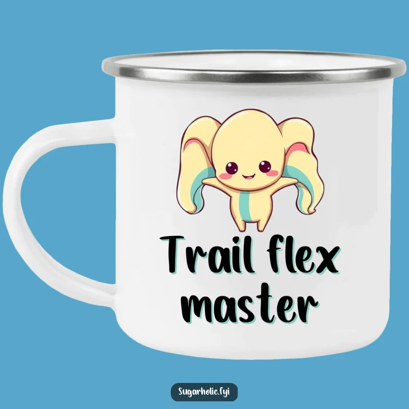 Funny Stretchy Taffy Camping Mug: Distorted Character Enamel Cup, Perfect Funny Outdoor Gift