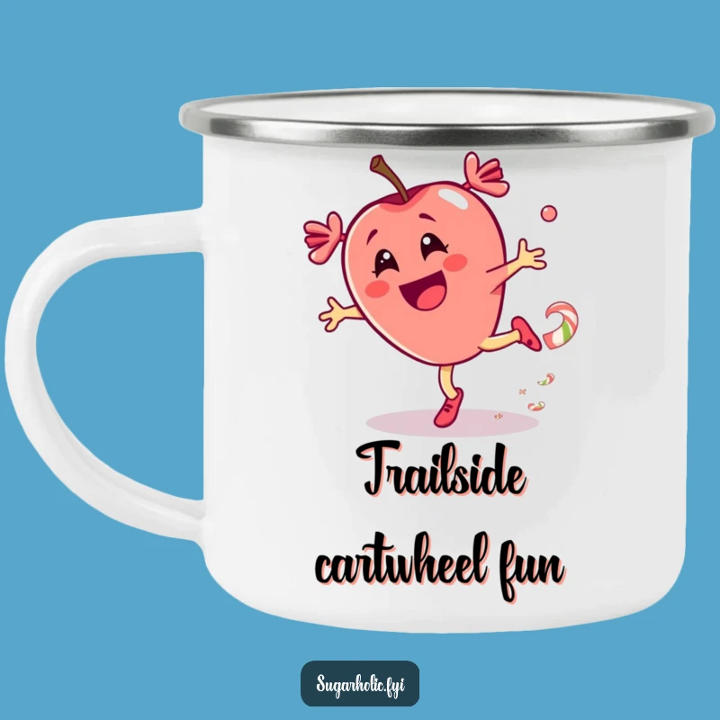 Funny Candy Apple Cartwheel Camping Mug: Outdoor Sweet Spin Cup, Perfect Funny Gift!