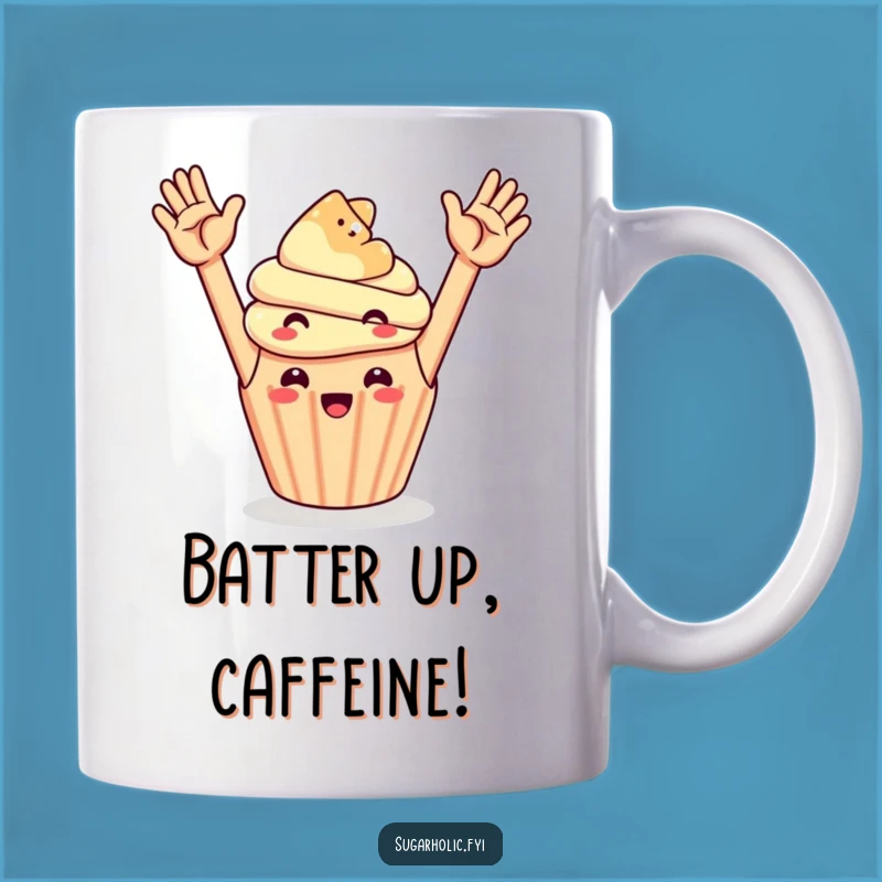 Funny Cupcake Gummy Bear High Five Mug: Cheerful Cartoon Friends Gift