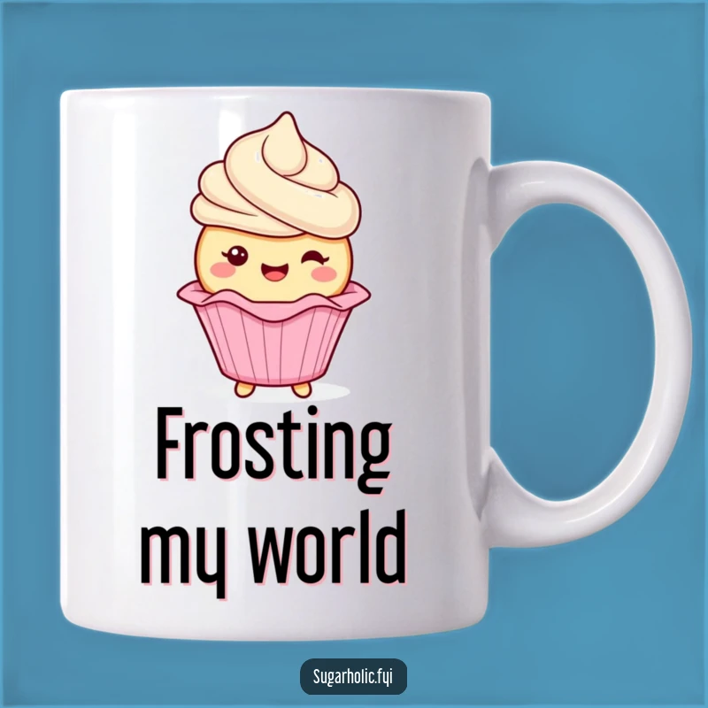 Funny Cupcake Wrapper Mug: Gleeful Frosting Character Design, Perfect Funny Gift
