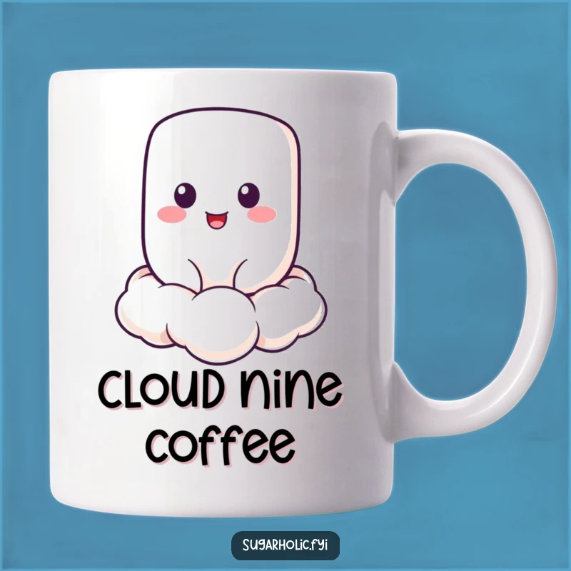 Funny Cheerful Marshmallow Mug: Floating on Cloud Fun, Hilarious Gift Idea