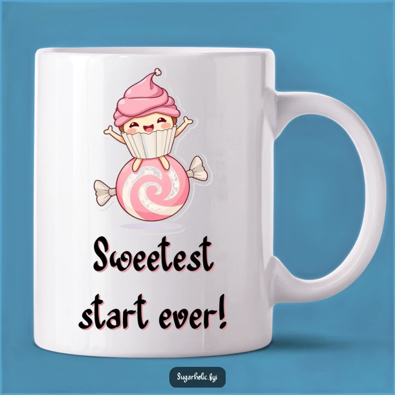 Funny Cupcake Candy Bounce Mug - Joyful Dessert Lover Gift