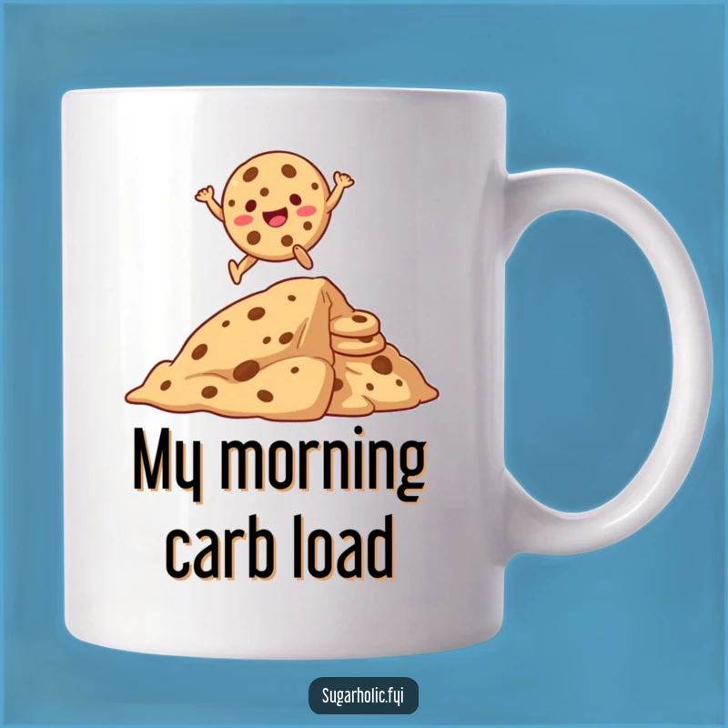 Funny Giggling Cookie Stack Leap Mug - Hilarious Cartoon Cookie Gift