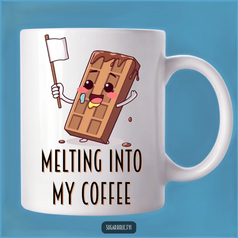 Funny Melting Chocolate Bar Flag Mug - Comedic Treat Art Funny Gift