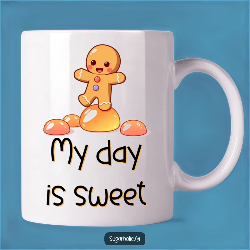 Funny Gingerbread Joy Mug: Balancing Candy Chaos, Perfect Funny Gift!