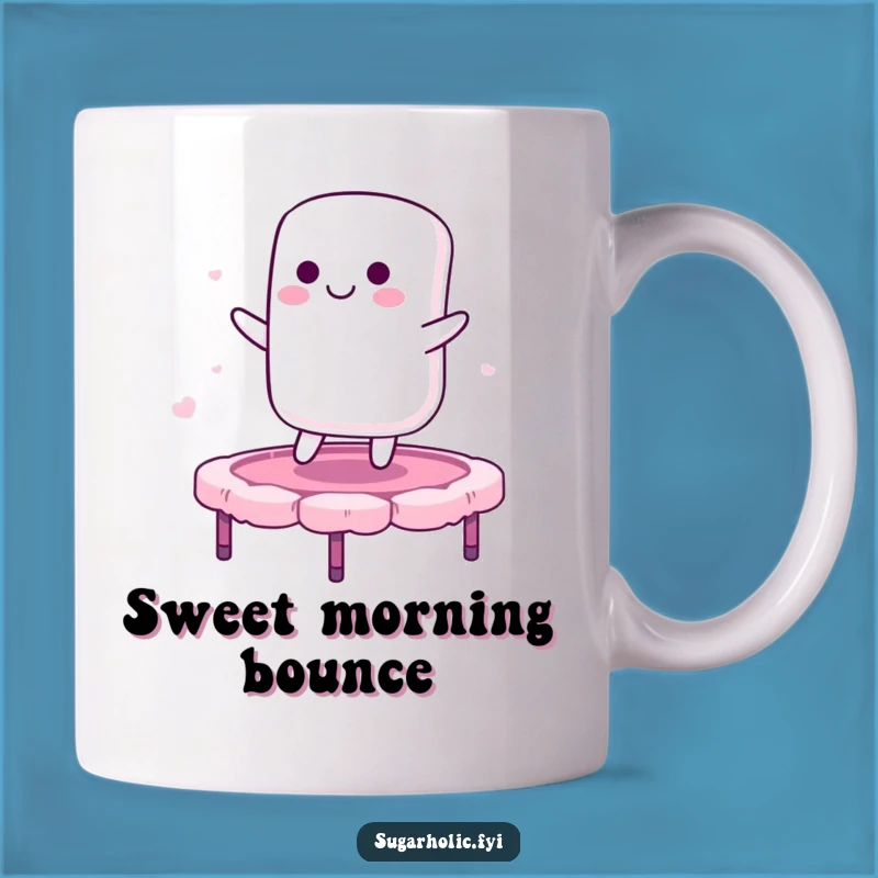 Funny Marshmallow Trampoline Mug - Sweet & Joyful Character Gift