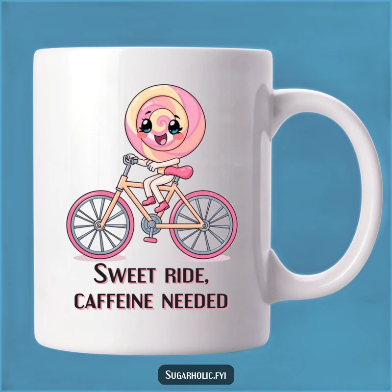 Funny Lollipop Bicycle Mug: Hilarious Candy Creation Gift!