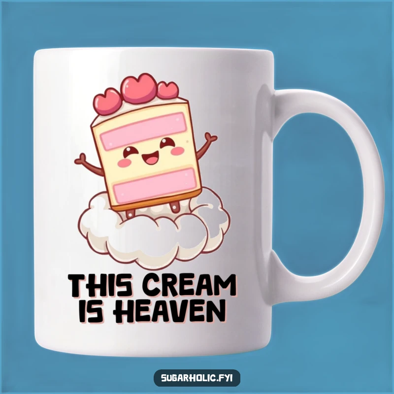 Funny Happy Cake Cloud Mug: Joyful Dessert Character Gift