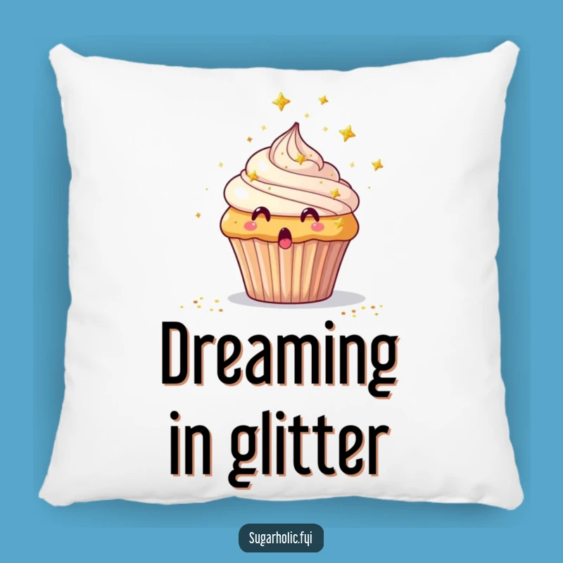 Cozy Funny Surprised Cupcake Pillow - Glitter Star Comfort, Perfect Funny Gift Accent