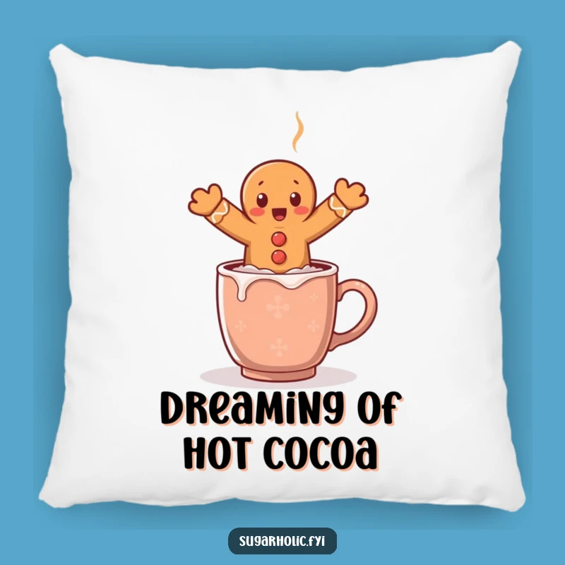 Funny Surprised Gingerbread Man Cocoa Leap Pillow - Soft Holiday Cushion Funny Gift