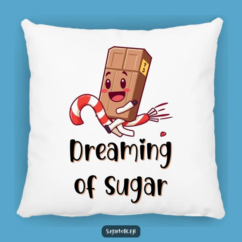 Funny Chocolate Bar Candy Cane Pillow: Sweet Dreams and Giggles!