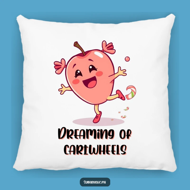 Funny Candy Apple Cartwheel Pillow: Cozy Sweet Spin Cushion, Perfect Funny Gift!