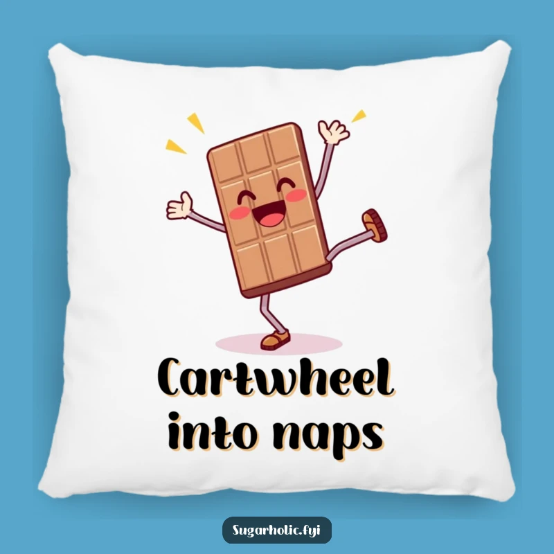 Funny Chocolate Bar Cartwheel Pillow: Soft Comfort with Thrilled Action