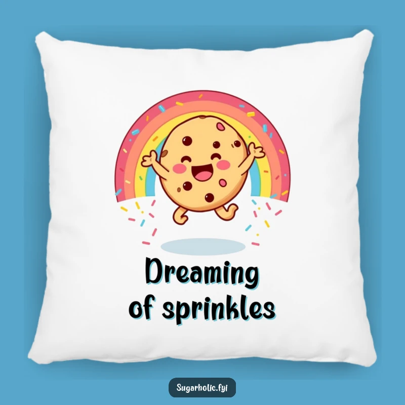 Funny Cookie Rainbow Sprinkles Pillow - Comfy & Hilarious Hug of Happiness