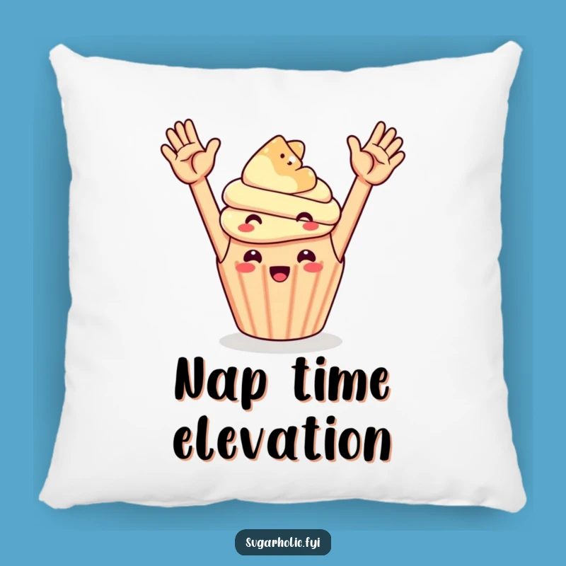 Funny Cupcake Gummy Bear High Five Pillow: Soft & Sweet Comfort