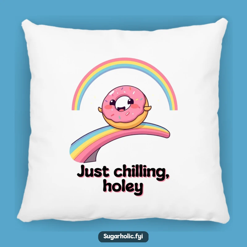 Funny Donut Rainbow Slide Pillow: Comfy Cartoon Character Cushion