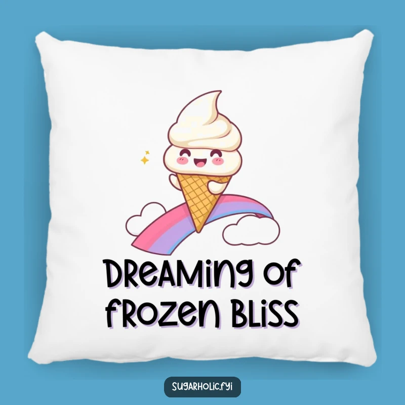 Funny Ice Cream Rainbow Slide Pillow - Soft Gleeful Character