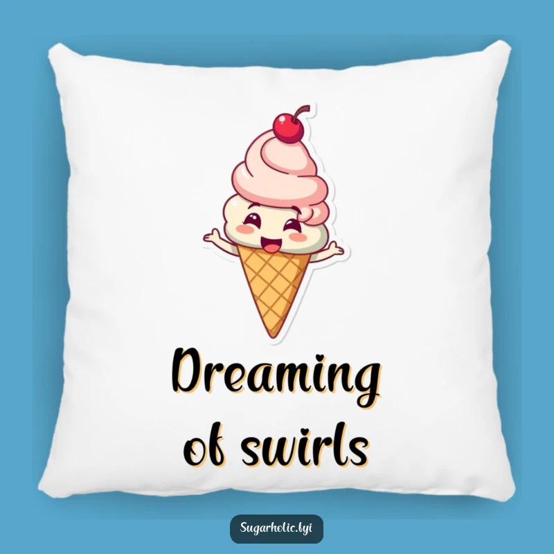 Funny Ice Cream Spin Pillow: Soft Cherry Character Cushion, Adorable Funny Gift