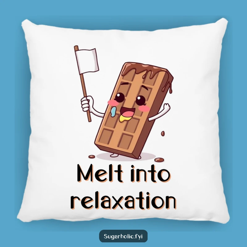 Funny Melting Chocolate Bar Flag Pillow - Soft & Comedic Cushion Funny Gift