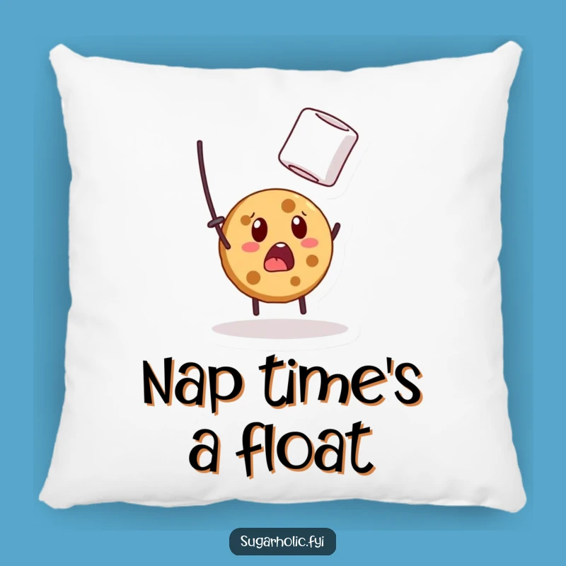 Funny Surprised Cookie Pillow: Cozy Marshmallow Chase Cushion, Perfect Funny Gift!