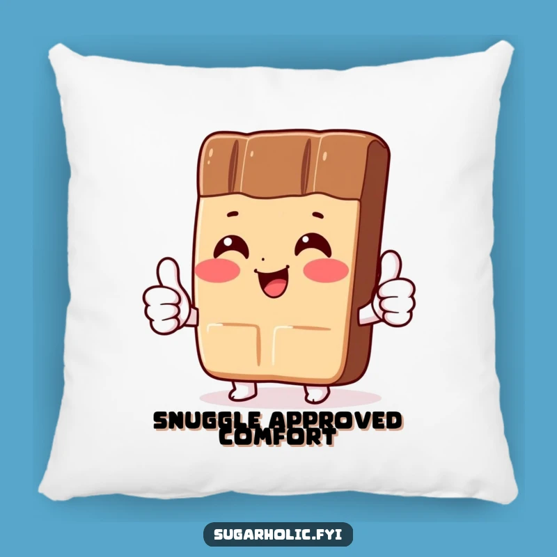 Funny Chocolate Bar Pillow: Snuggle Up with a Thumbs-Up Character of Sweetness