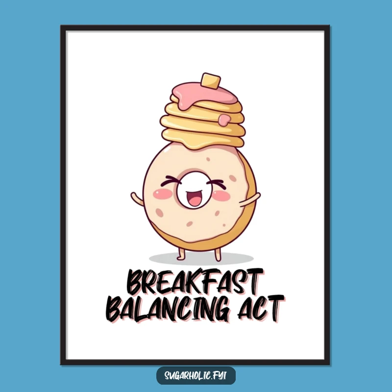 Instant Funny Donut Pancake Wink Digital Art: Enthusiastic Download Gift