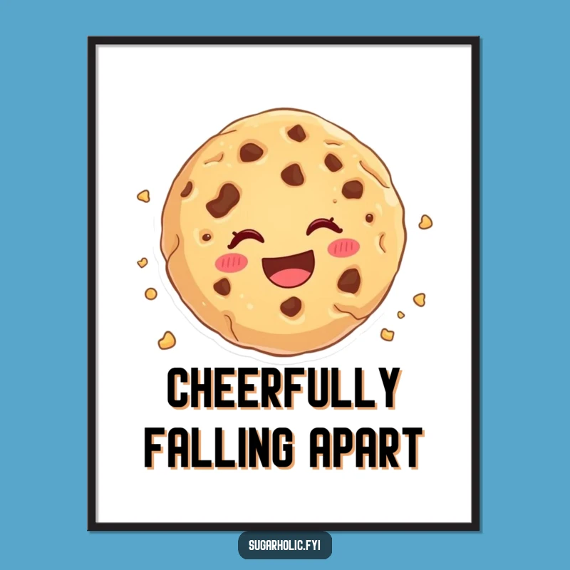 Funny Cookie Crumble Digital Art - Instant Cartoon Download for Cheerful Decor
