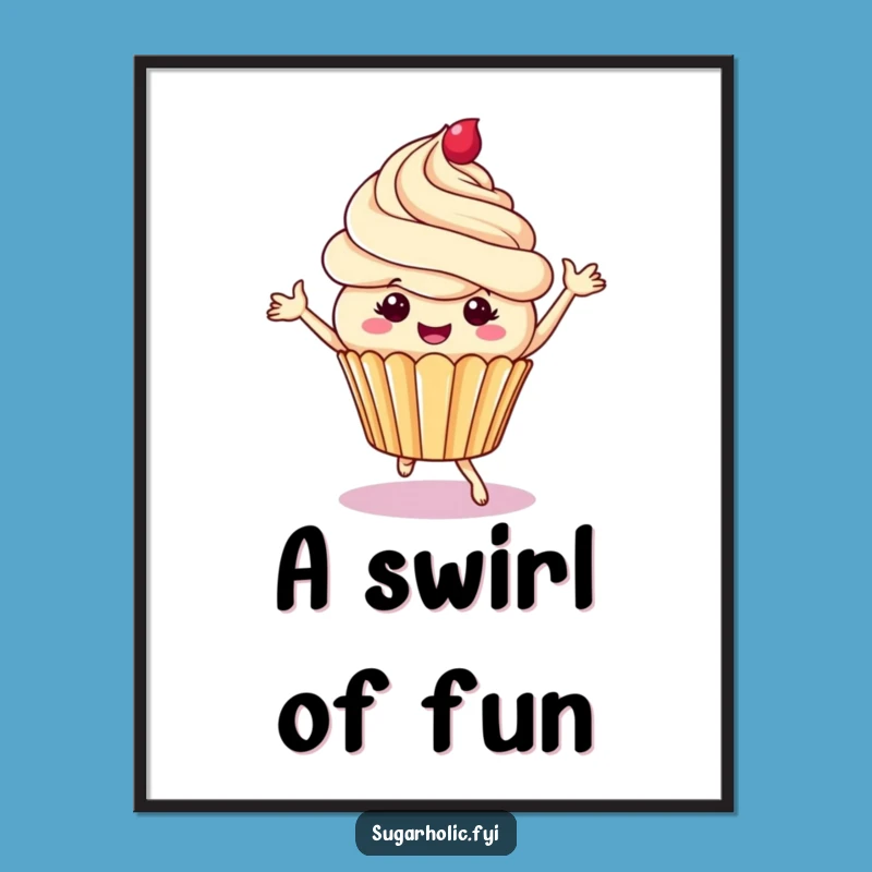 Funny Cupcake Frosting Swirls Digital Art - Instant Hilarious Decor for Sweet Spaces