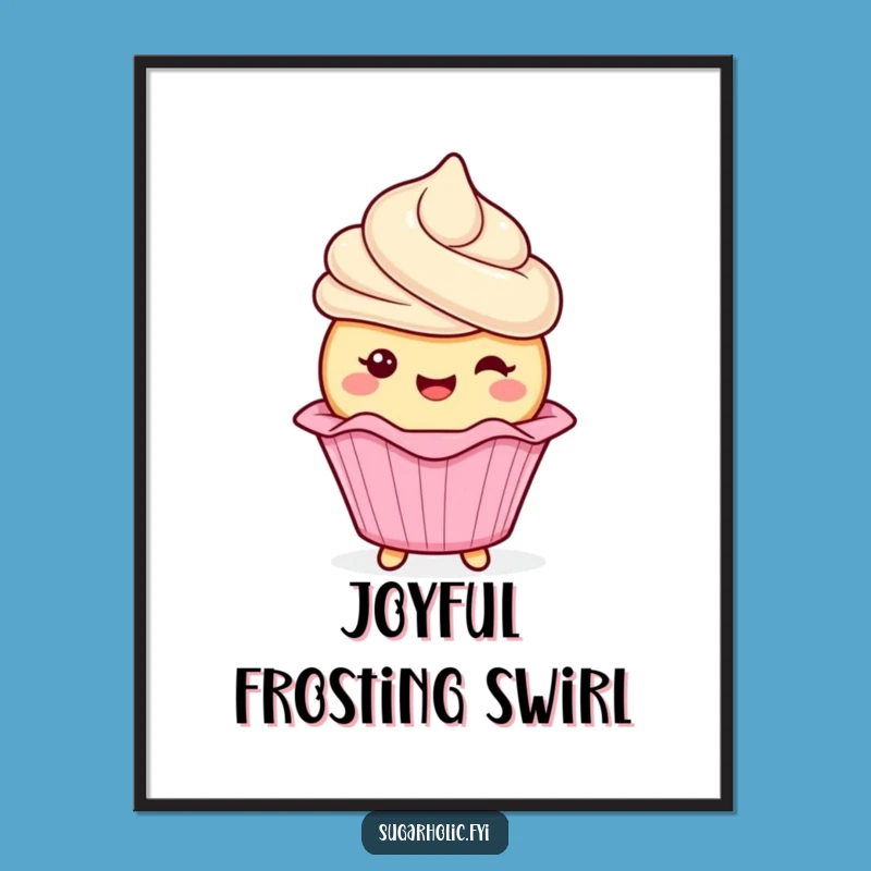 Funny Cupcake Wrapper Digital Art: High-Res Frosting Print, Instant Funny Gift