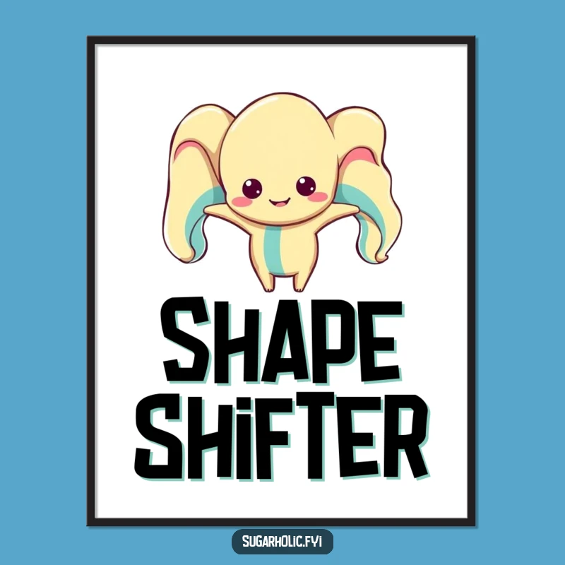 Funny Distorted Taffy Digital Art: Stretchy Character Print, Instant Funny Gift Download