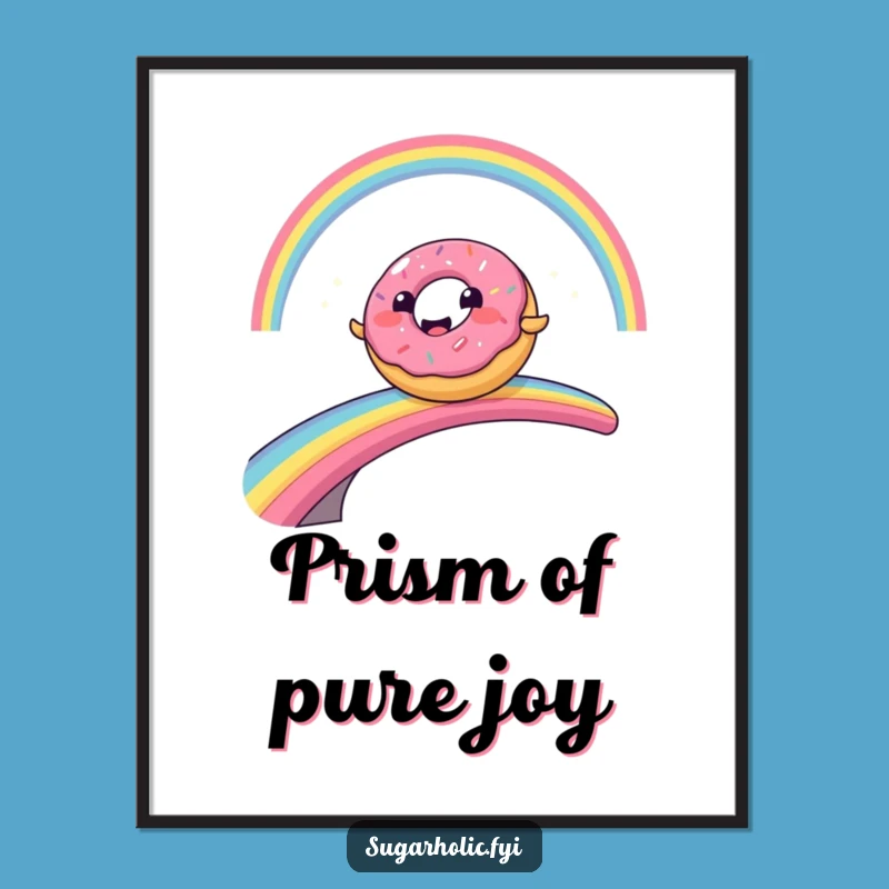 Funny Donut Rainbow Slide Digital Print: Instant Whimsy & Laughter