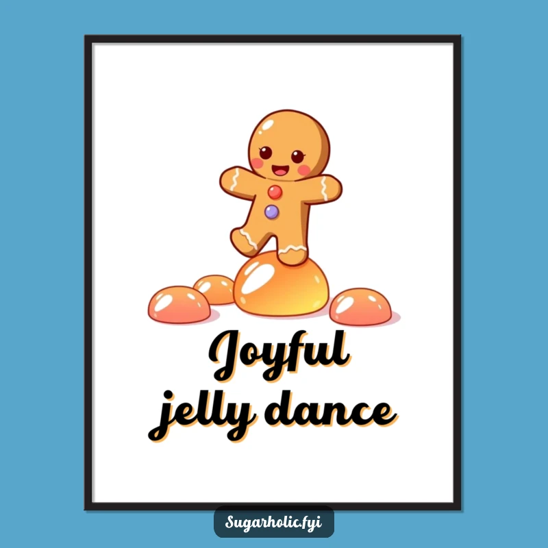 Funny Gingerbread Joy Digital Art: Sweet Candy Balance Print, Perfect Funny Gift!