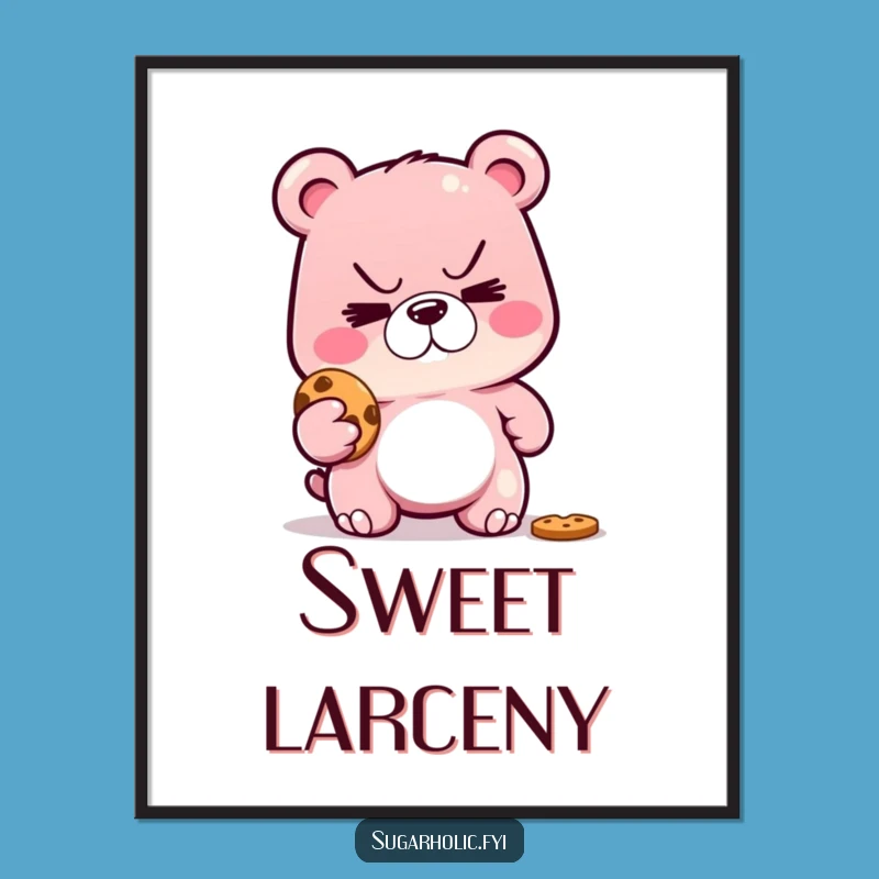 Funny Gummy Bear Cookie Caper Digital Print: Instant Whimsy for Your Walls