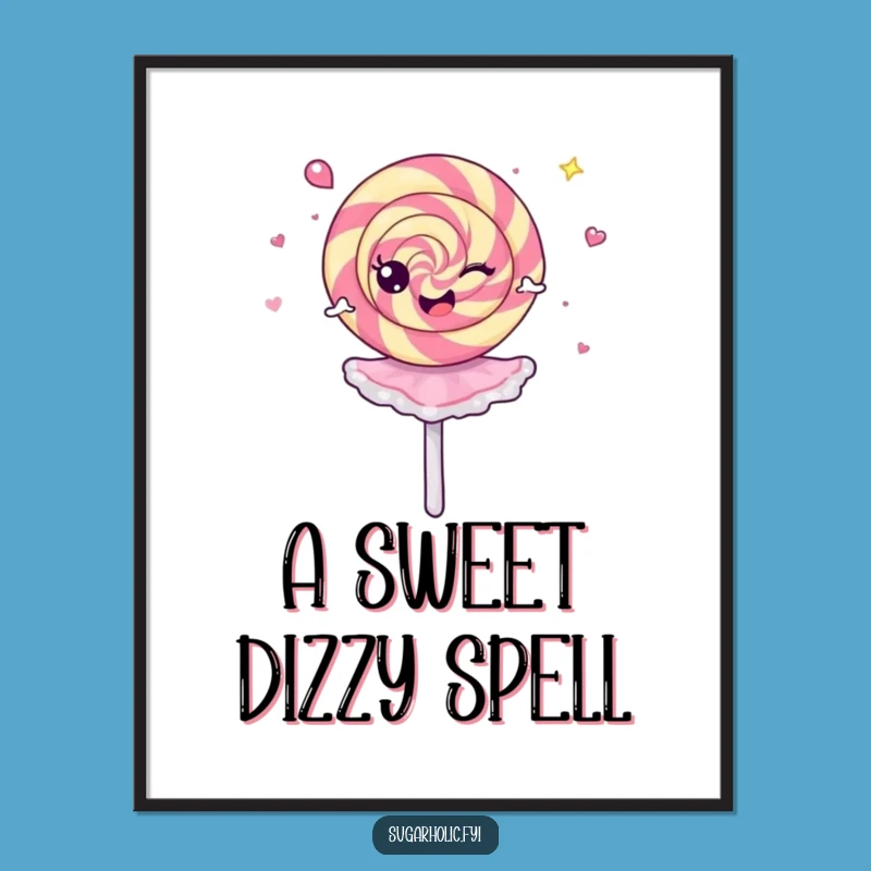 Funny Lollipop Ballerina Digital Art - Instant Spinning Cheer, Perfect Funny Gift Download
