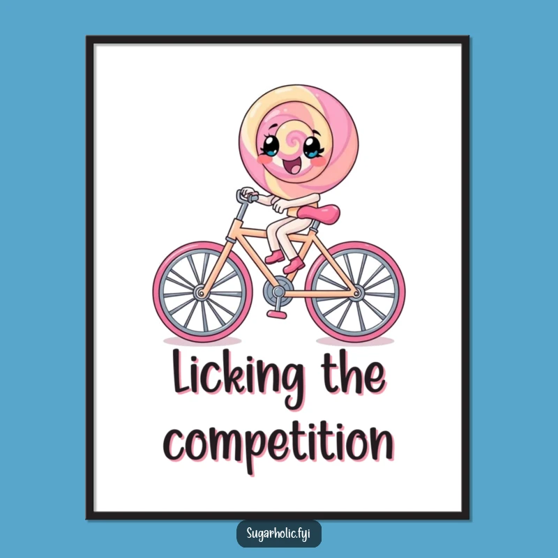 Funny Lollipop Rock Candy Bicycle Digital Art: Instant Sweet Decor!