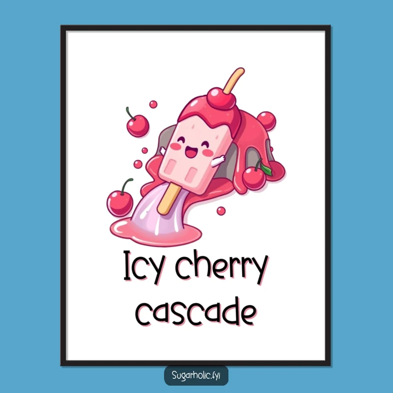 Funny Popsicle Slide Digital Art: Gleeful Character Decor, Instant Humorous Gift